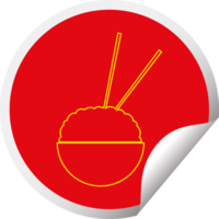 Rice bowl circular peeling sticker png