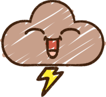 dibujo de tiza de nube de tormenta png