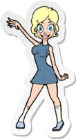 sticker of a cartoon party girl png