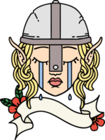 crying elf fighter character face illustration png