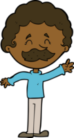 cartoon man with mustache waving png