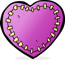 corazón cosido de dibujos animados png