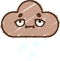 dibujo de tiza de nube de tormenta png