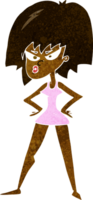 cartoon angry woman in dress png