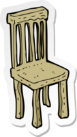 adesivo de uma cadeira de madeira velha de desenho animado png
