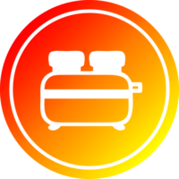 verbrande toast cirkelvormig in hete gradiëntspectrum png