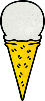 knäppa handritad tecknad vaniljglassstrut png