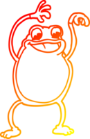 sapo de desenho de desenho de linha de gradiente quente png