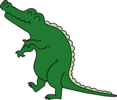 quirky hand drawn cartoon crocodile png