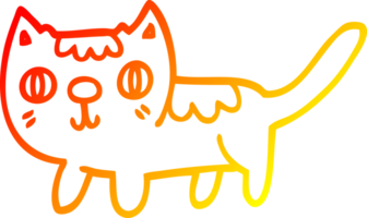 desenho de linha gradiente quente desenho de gatinha png