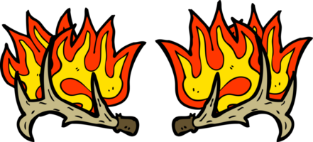 cartoon flaming antlers png