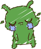 Crying Alien Chalk Drawing png