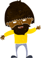 cartoon happy bearded man waving png