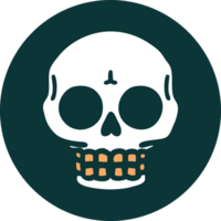 tattoo style icon of a skull png