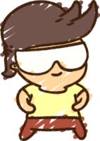 dibujo de tiza de niño genial png