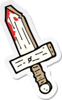 sticker of a cartoon wooden sword png