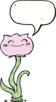 Cartoon-Blume mit Sprechblase png