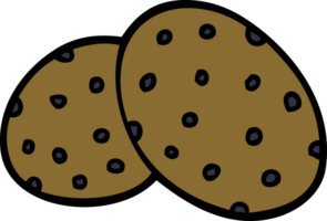 twee grote cartoon doodle cookies png