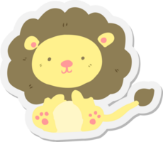 autocollant de lion mignon png