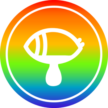 olho místico chorando circular de sangue no espectro do arco-íris png