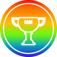 trophy award circular in rainbow spectrum png