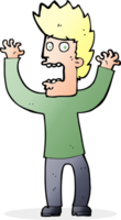 cartoon terrified man png