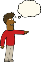 cartoon man pointing with thought bubble png