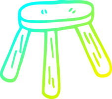 cold gradient line drawing cartoon wooden stool png