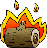 quirky gradient shaded cartoon campfire png