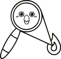 line drawing cartoon magnifying glass png