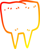 warm gradient line drawing cartoon tooth png