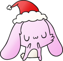 dibujos animados de gradiente de navidad de conejo kawaii png