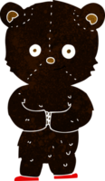 cartoon teddy black bear cub png