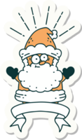 etichetta di tatuaggio stile Santa Claus Natale personaggio png