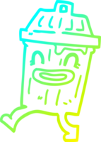 cold gradient line drawing cartoon waste bin png