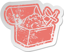 distressed old sticker of a treasure chest png