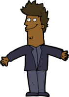 cartoon happy man with open arms png