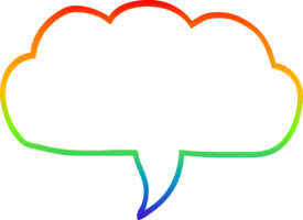 rainbow gradient line drawing cartoon cloud speech bubble png