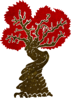 desenho animado grande vermelho velho árvore png