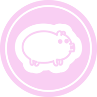 icono circular de cerdo gordo png