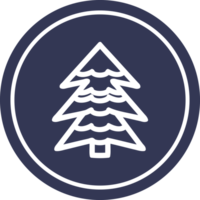 besneeuwde boom cirkelpictogram png