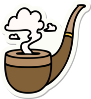 tattoo style sticker of a smokers pipe png