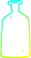 ligne de gradient froid dessinant une bouteille verte de dessin animé png