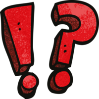 cartoon doodle question mark and exclamation mark png