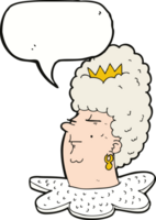 tecknad serie drottningens huvud med Tal bubbla png