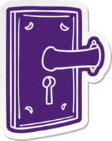 tecknad klistermärke av ett dörrhandtag png