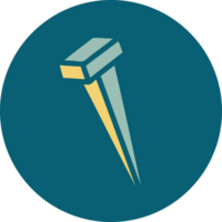 tattoo style icon of iron nail png