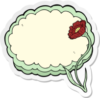 pegatina de un marco de flores y nubes de dibujos animados png