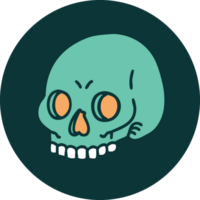 tattoo style icon of a skull png