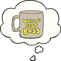 worlds best boss mug and thought bubble png